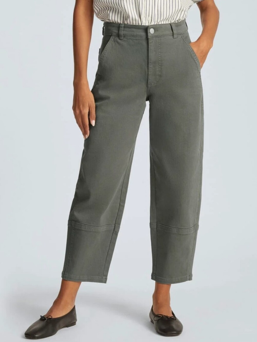 Everlane Utility Barrel Pant - Pewter Green